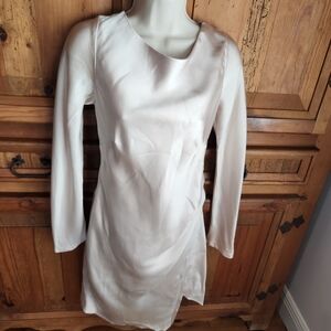 Chic Long Sleeve Satin Dress